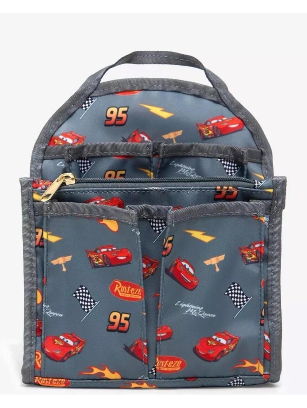Disney Pixar Cars Lightning McQueen Allover Print Mini Backpack Organizer